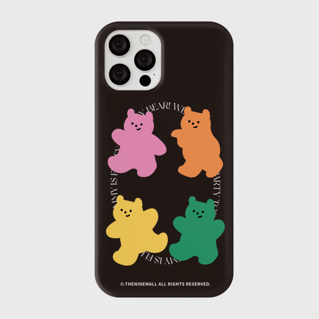 4 colors gummy bear [하드 폰케이스]아이폰케이스 아이폰 11 12 12미니 13 미니 엑스 프로 맥스 se2 케이스 핸드폰 갤럭시 커플 곰돌이 캐릭터