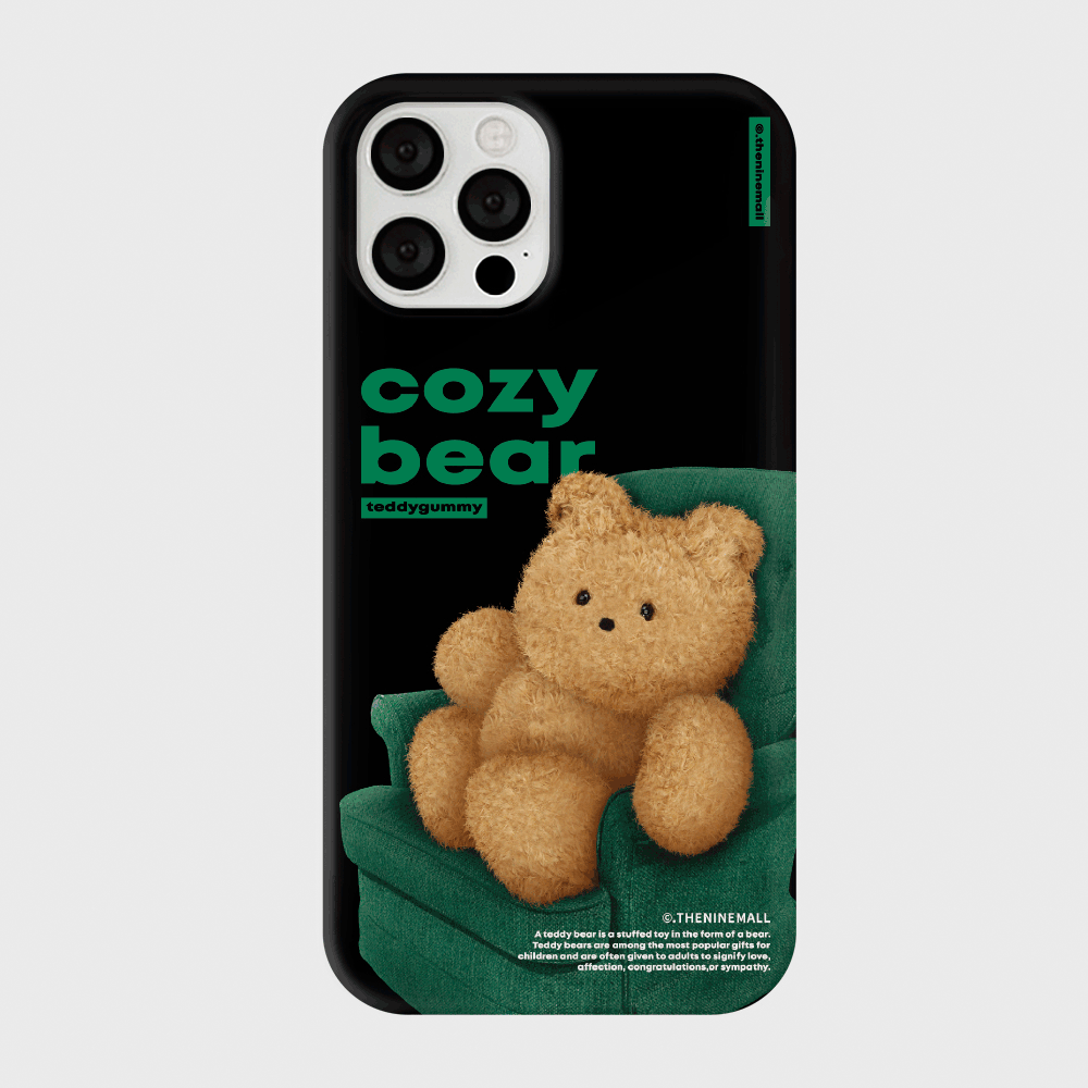 black cozy bear [하드 폰케이스]아이폰케이스 아이폰 11 12 12미니 13 미니 엑스 프로 맥스 se2 케이스 핸드폰 갤럭시 커플 곰돌이 캐릭터