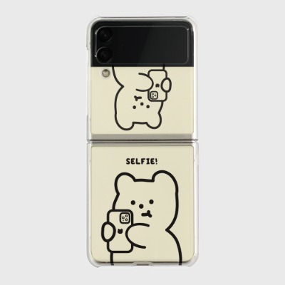 selfie gummy Z플립3 클리어하드케이스갤럭시 제트플립 1 2 3 케이스 zflip case 커플 곰돌이 캐릭터