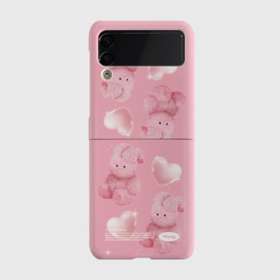 pink heart toy windy pattern Z플립 하드케이스갤럭시 제트플립 1 2 3 케이스 zflip case 커플 곰돌이 캐릭터
