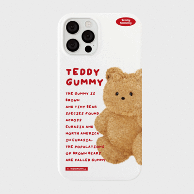 text side teddy gummy [하드 폰케이스]아이폰케이스 아이폰 11 12 12미니 13 미니 엑스 프로 맥스 se2 케이스 핸드폰 갤럭시 커플 곰돌이 캐릭터