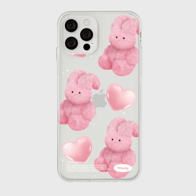 pink heart toy windy [클리어 폰케이스]아이폰케이스 아이폰 11 12 12미니 13 미니 엑스 프로 맥스 se2 케이스 핸드폰 갤럭시 커플 곰돌이 캐릭터 젤리 투명 변색 없는 투명하드