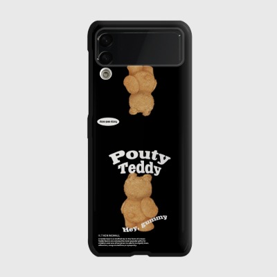pouty teddy Z플립 하드케이스갤럭시 제트플립 1 2 3 케이스 zflip case 커플 곰돌이 캐릭터