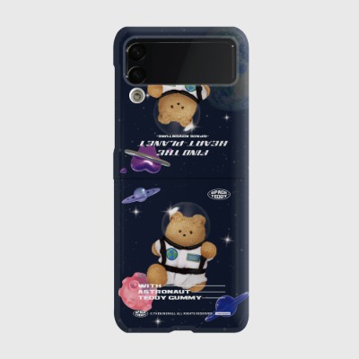 space teddy Z플립 하드케이스갤럭시 제트플립 1 2 3 케이스 zflip case 커플 곰돌이 캐릭터