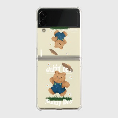 sunny day gummy Z플립 클리어하드케이스갤럭시 제트플립 1 2 3 케이스 zflip case 커플 곰돌이 캐릭터