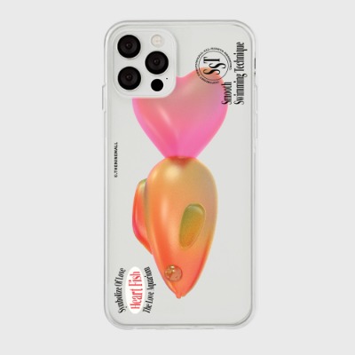 big heart fish [클리어 폰케이스]아이폰케이스 아이폰 11 12 12미니 13 미니 엑스 프로 맥스 se2 케이스 핸드폰 갤럭시 커플 곰돌이 캐릭터 젤리 투명 변색 없는 투명하드