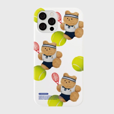 패턴 테니스 테디 [하드 폰케이스]아이폰케이스 아이폰 11 12 12미니 13 미니 엑스 프로 맥스 se2 케이스 핸드폰 갤럭시 커플 곰돌이 캐릭터