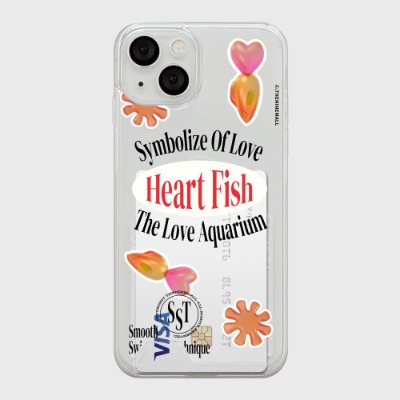 sticker heart fish [투명 카드수납 케이스]