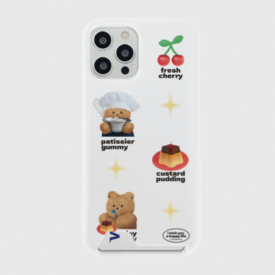 패턴 푸딩 구미 [카드수납 폰케이스]아이폰14케이스 13 12 미니 mini 엑스 프로 pro 맥스 케이스 핸드폰 커플 캐릭터 갤럭시 커플 곰돌이 캐릭터