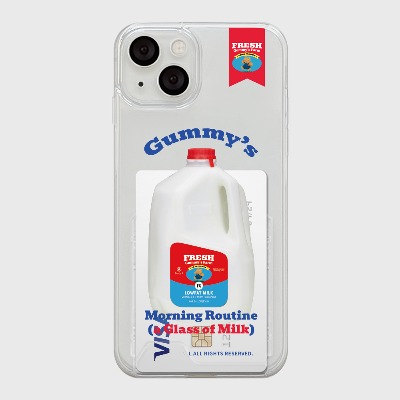 gummys milk [투명 카드수납 케이스]아이폰14케이스 13 12 미니 mini 엑스 프로 맥스 케이스 핸드폰 커플 캐릭터 젤리 투명 변색 없는 투명하드