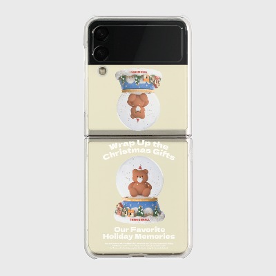 구미 스노우볼 Z플립 클리어하드케이스갤럭시 제트플립 3 4 케이스 zflip case 커플 곰돌이 캐릭터
