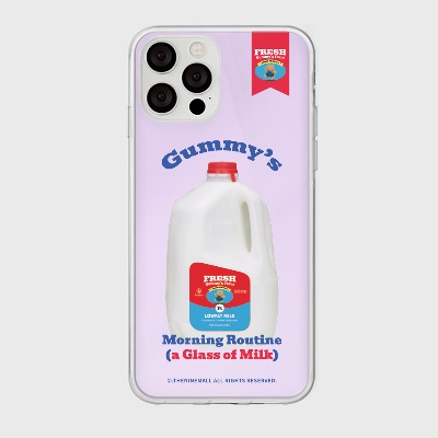 gummys milk [미러 폰케이스]아이폰14케이스 13 12 미니 mini 엑스 프로 맥스 케이스 핸드폰 커플 캐릭터 젤리 투명 변색 없는 투명하드