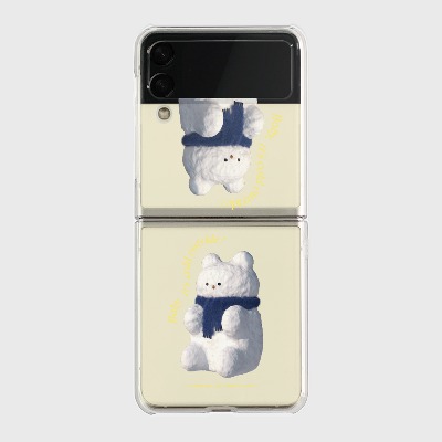 gummy snowman Z플립 클리어하드케이스갤럭시 제트플립 3 4 케이스 zflip case 커플 곰돌이 캐릭터