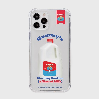 gummys milk [탱크투명 폰케이스]아이폰14케이스 13 12 미니 mini 엑스 프로 맥스 케이스 핸드폰 커플 캐릭터 젤리 투명 변색 없는 투명하드