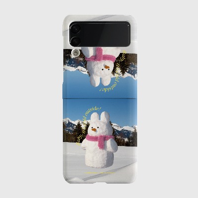 windy snowman Z플립 하드케이스갤럭시 제트플립 3 4 케이스 zflip case 커플 곰돌이 캐릭터