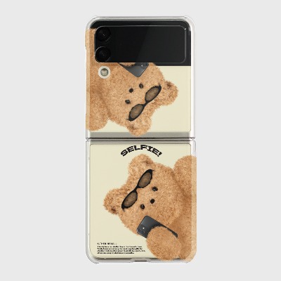 구미 빅 플래시 Z플립 클리어하드케이스갤럭시 제트플립 3 4 케이스 zflip case 커플 곰돌이 캐릭터