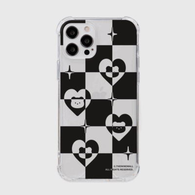heart gummy checkerboard [탱크투명 폰케이스]