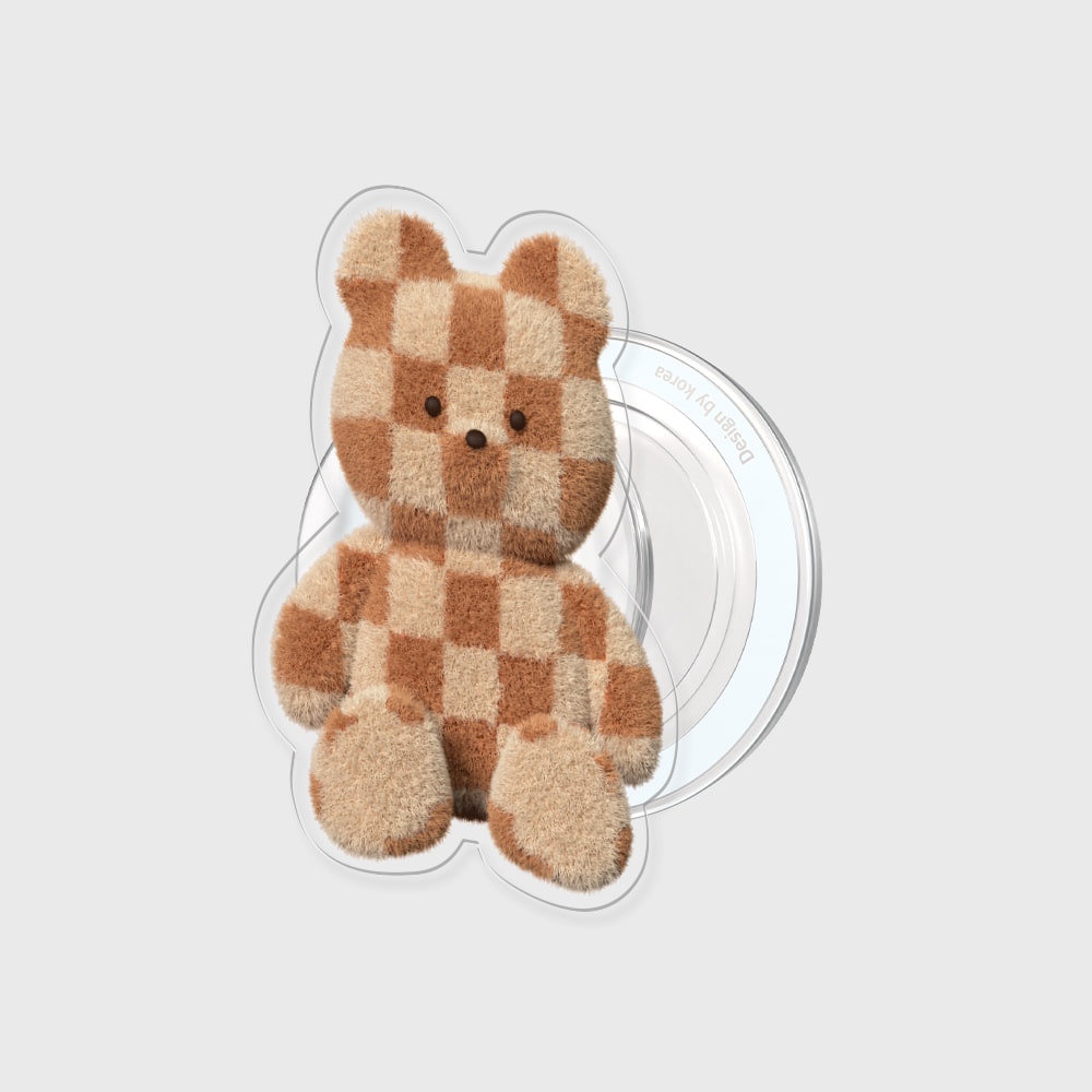 [맥세이프 아크릴스마트톡] checkerboard teddy