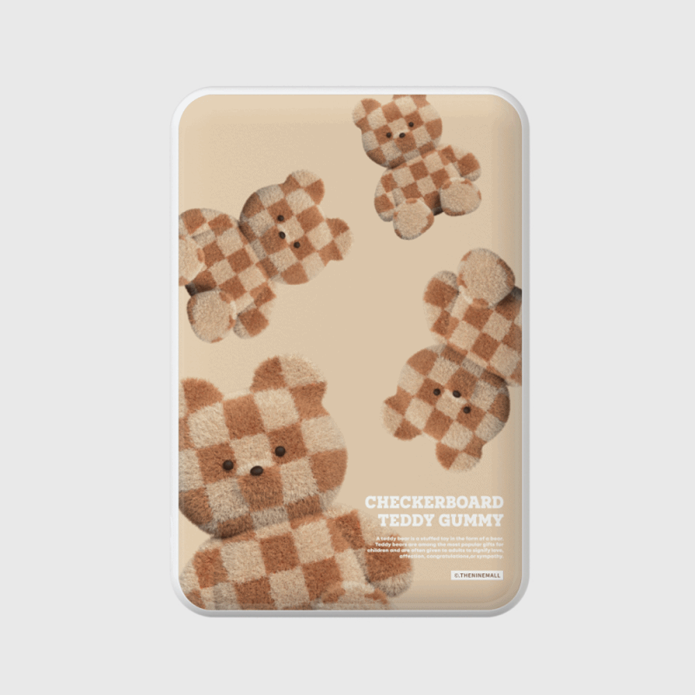 pattern checkerboard teddy [맥세이프 보조배터리]
