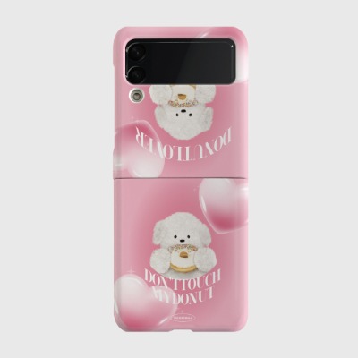 핑크 도넛러버 뽀꾸 Z플립 하드케이스갤럭시 제트플립 3 4 케이스 zflip case 커플 곰돌이 캐릭터