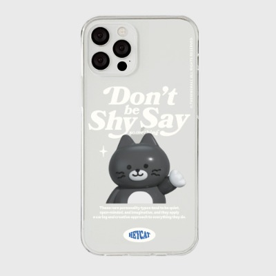 shy hey cat [클리어 폰케이스]아이폰14케이스 13 12 미니 mini 엑스 프로 맥스 케이스 핸드폰 커플 캐릭터 젤리 투명 변색 없는 투명하드