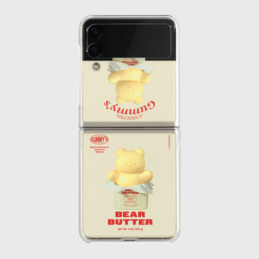 butter gummy Z플립 클리어하드케이스갤럭시 제트플립 3 4 케이스 zflip case 커플 곰돌이 캐릭터