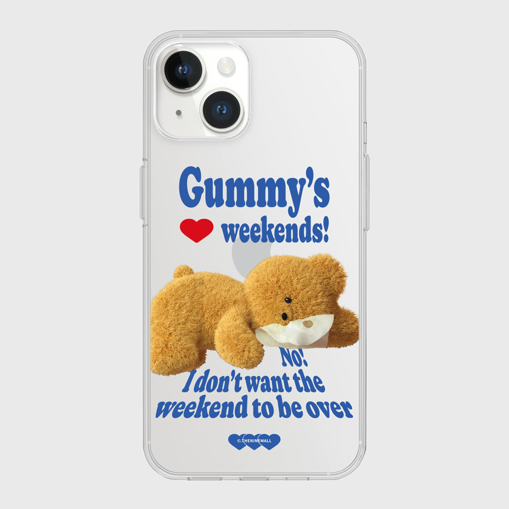 love weekends [클리어 폰케이스]아이폰14케이스 13 12 미니 mini 엑스 프로 맥스 케이스 핸드폰 커플 캐릭터 젤리 투명 변색 없는 투명하드
