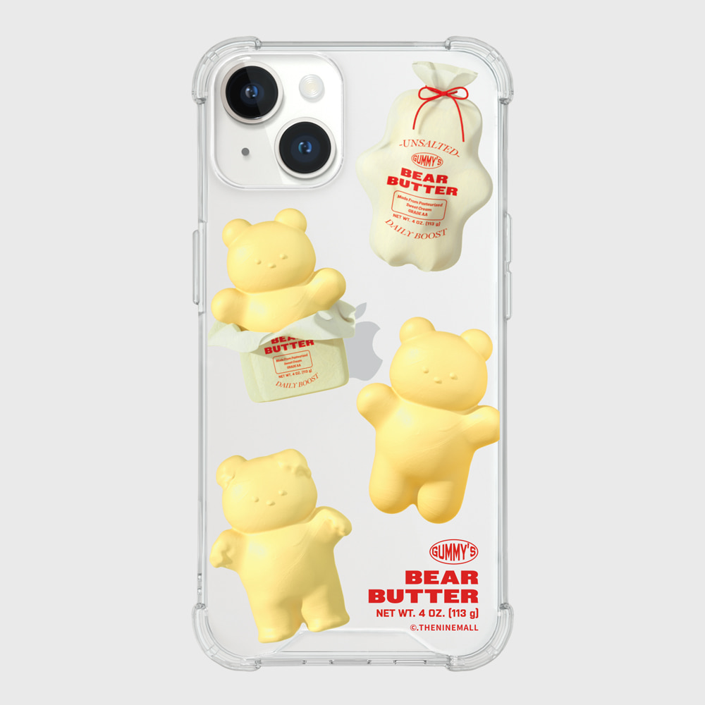 pattern butter gummy [탱크투명 폰케이스]아이폰14케이스 13 12 미니 mini 엑스 프로 맥스 케이스 핸드폰 커플 캐릭터 젤리 투명 변색 없는 투명하드