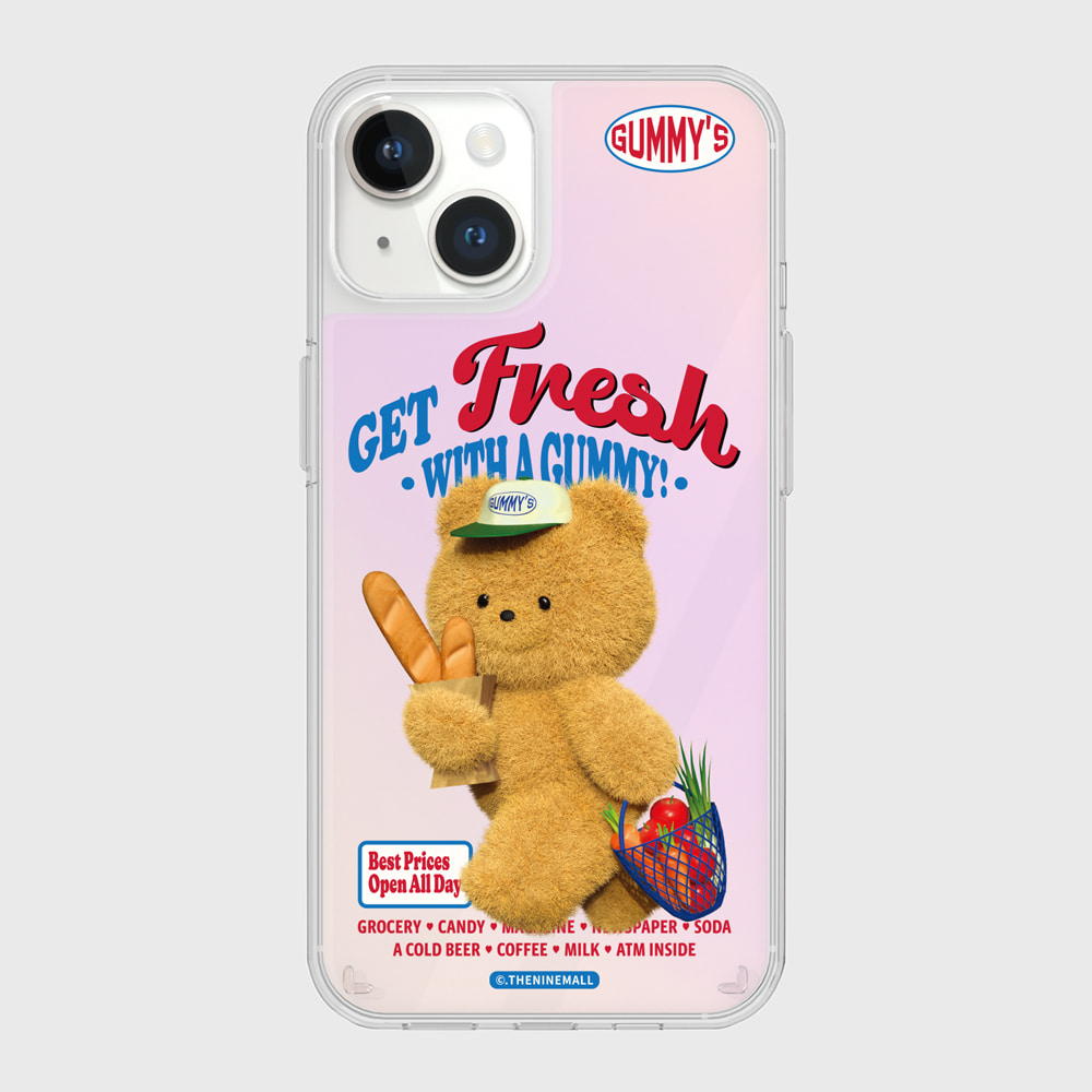 gummys fresh market [미러 폰케이스]아이폰14케이스 13 12 미니 mini 엑스 프로 맥스 케이스 핸드폰 커플 캐릭터 젤리 투명 변색 없는 투명하드