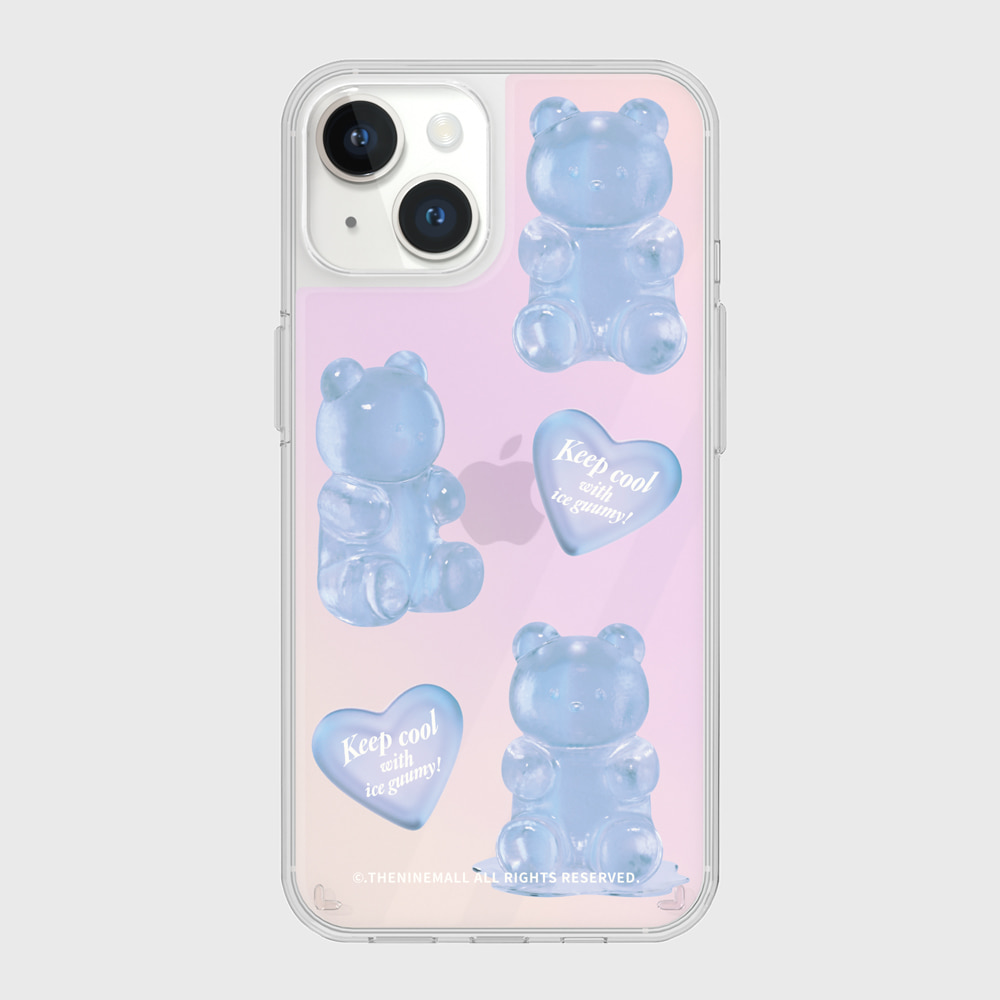heart ice gummy [미러 폰케이스]아이폰14케이스 13 12 미니 mini 엑스 프로 맥스 케이스 핸드폰 커플 캐릭터 젤리 투명 변색 없는 투명하드