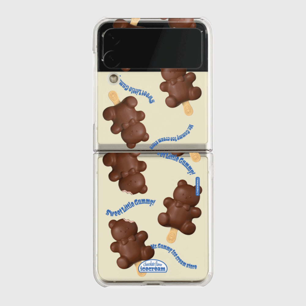 pattern ice cream gummy Z플립 클리어하드케이스갤럭시 제트플립 3 4 케이스 zflip case 커플 곰돌이 캐릭터