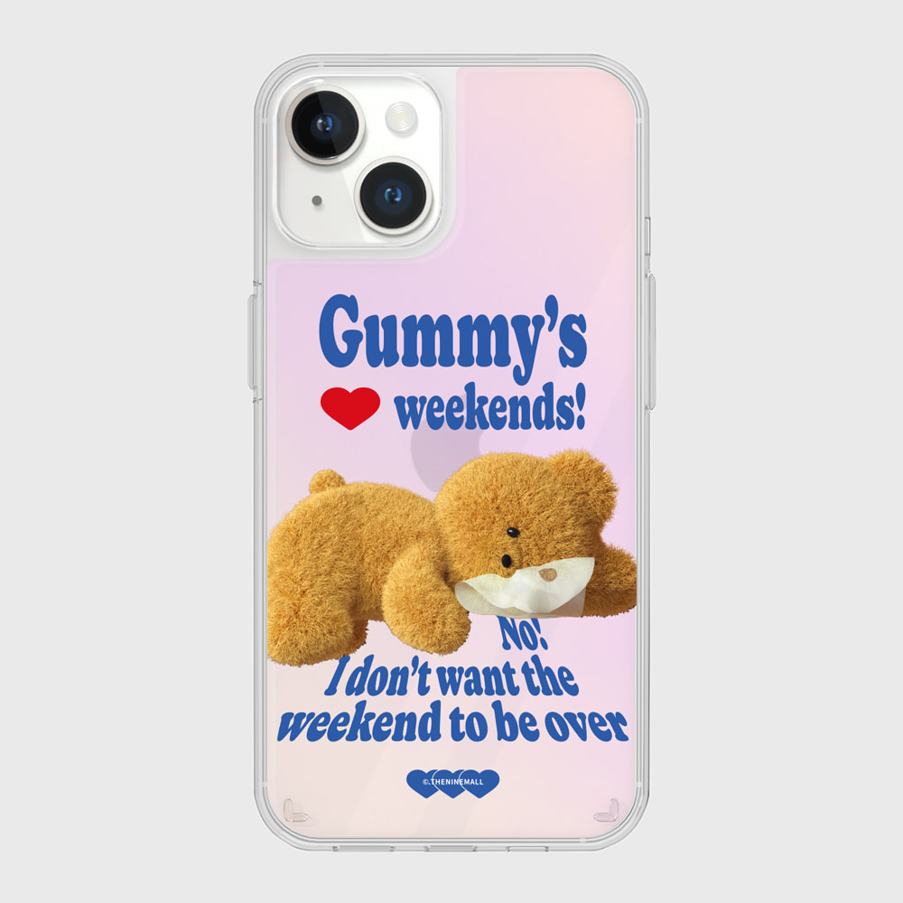 love weekends [미러 폰케이스]아이폰14케이스 13 12 미니 mini 엑스 프로 맥스 케이스 핸드폰 커플 캐릭터 젤리 투명 변색 없는 투명하드