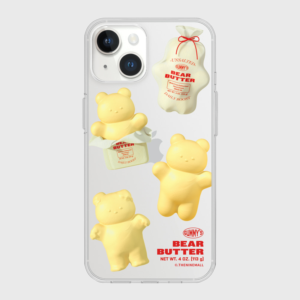 pattern butter gummy [클리어 폰케이스]아이폰14케이스 13 12 미니 mini 엑스 프로 맥스 케이스 핸드폰 커플 캐릭터 젤리 투명 변색 없는 투명하드